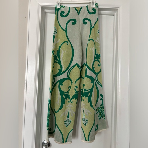 Zara Jacquard Knit Pants in Green - Picture 3 of 4
